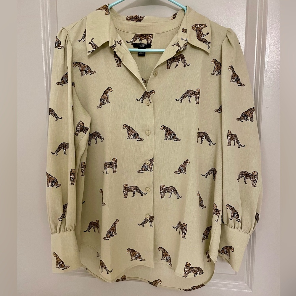 Ann Taylor Factory Leopard Button Down